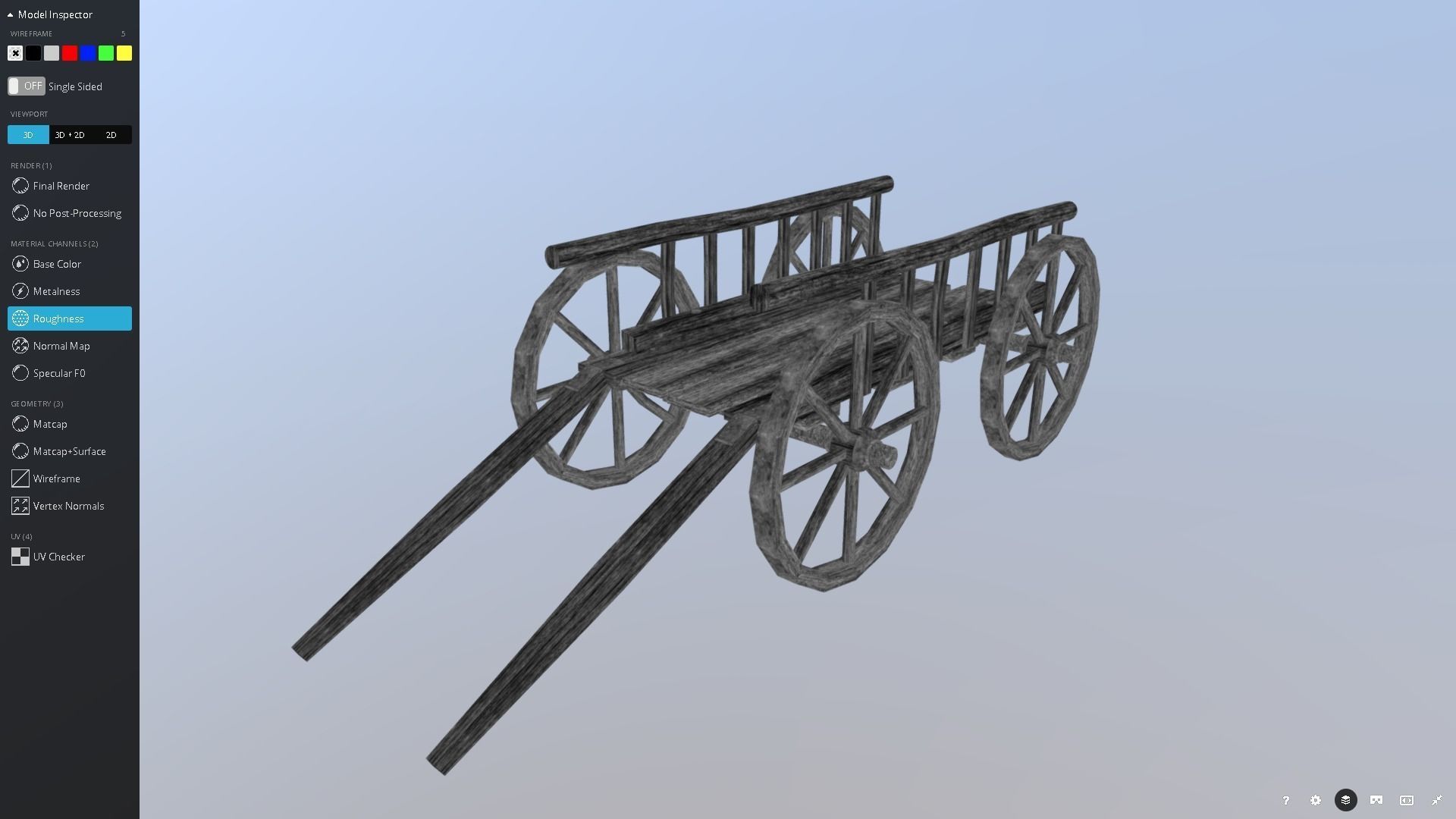 Medieval Cart Low-poly 3D model_4