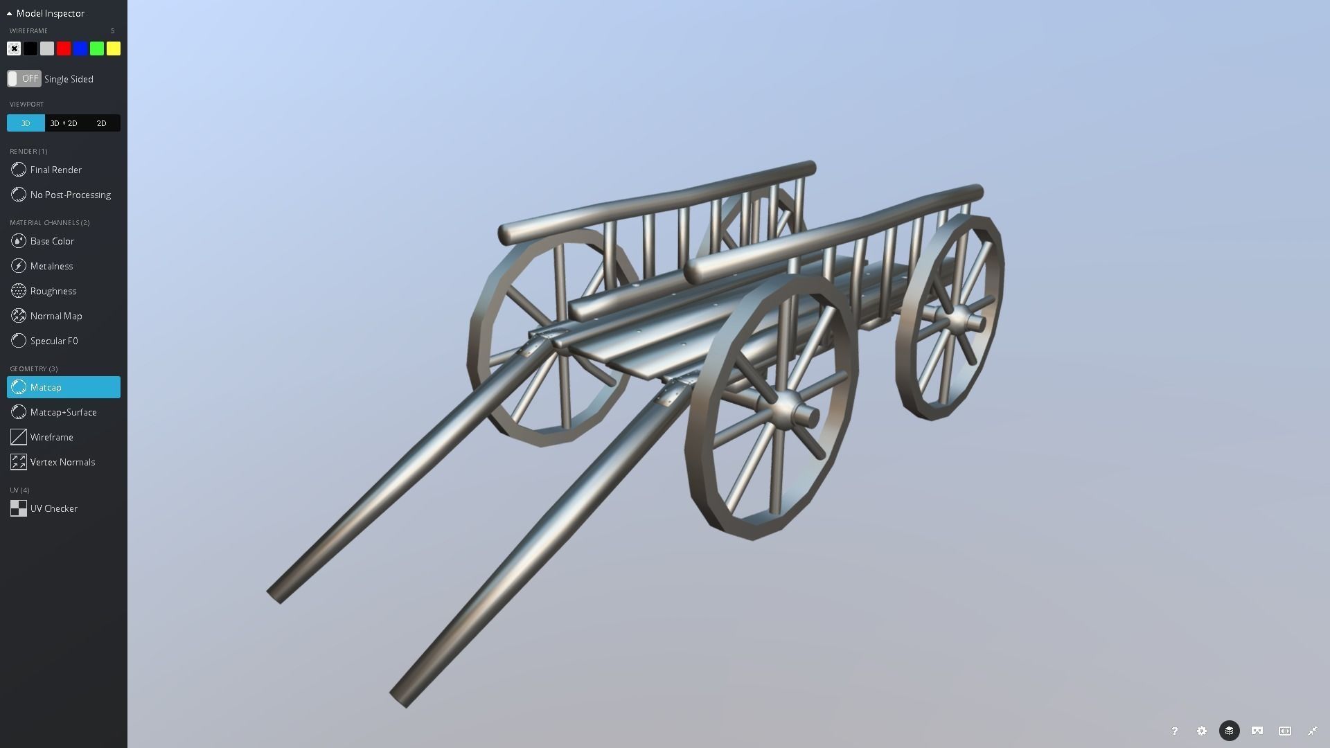 Medieval Cart Low-poly 3D model_2