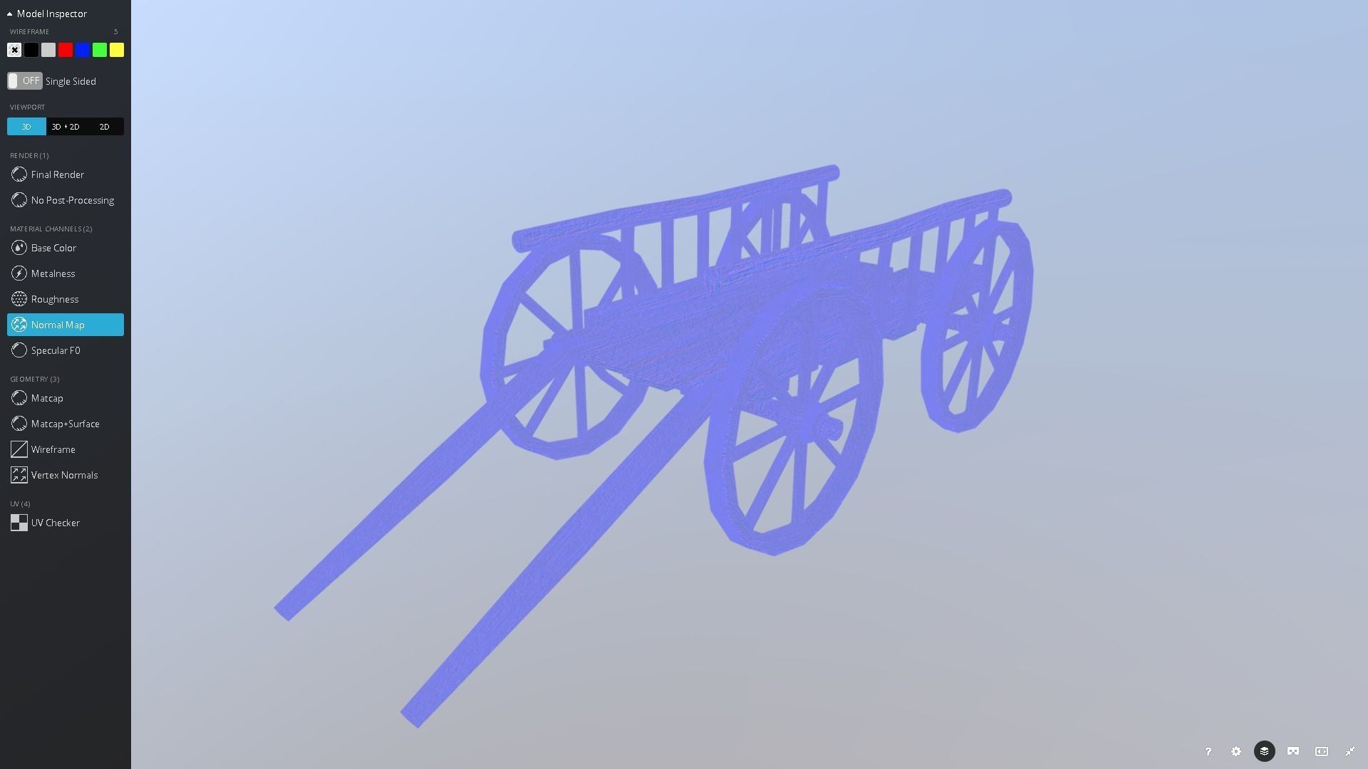 Medieval Cart Low-poly 3D model_5