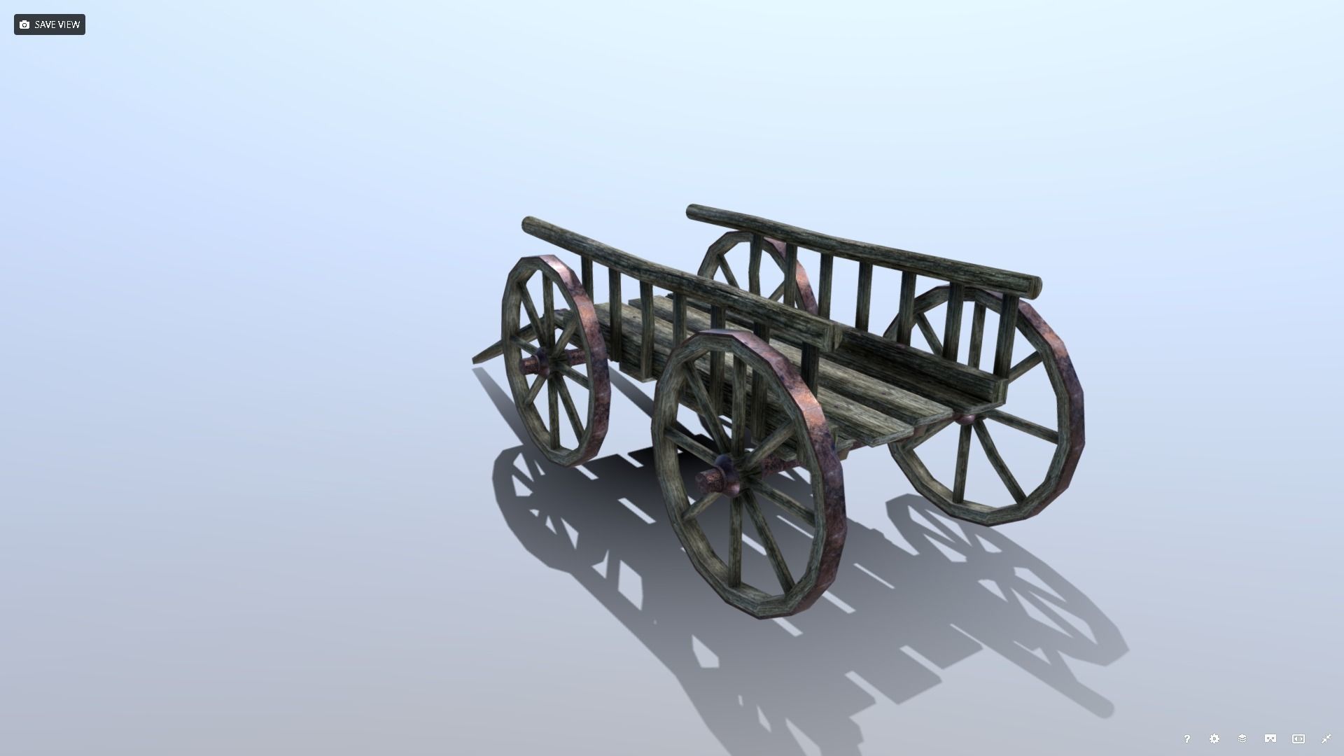 Medieval Cart Low-poly 3D model_10