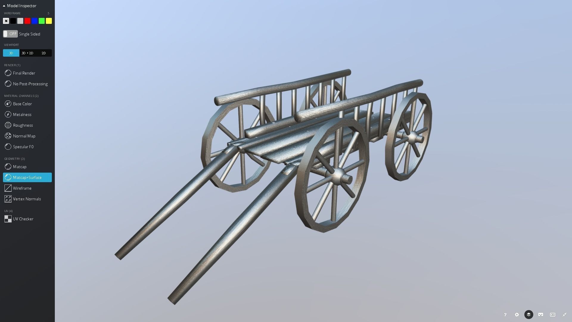 Medieval Cart Low-poly 3D model_11