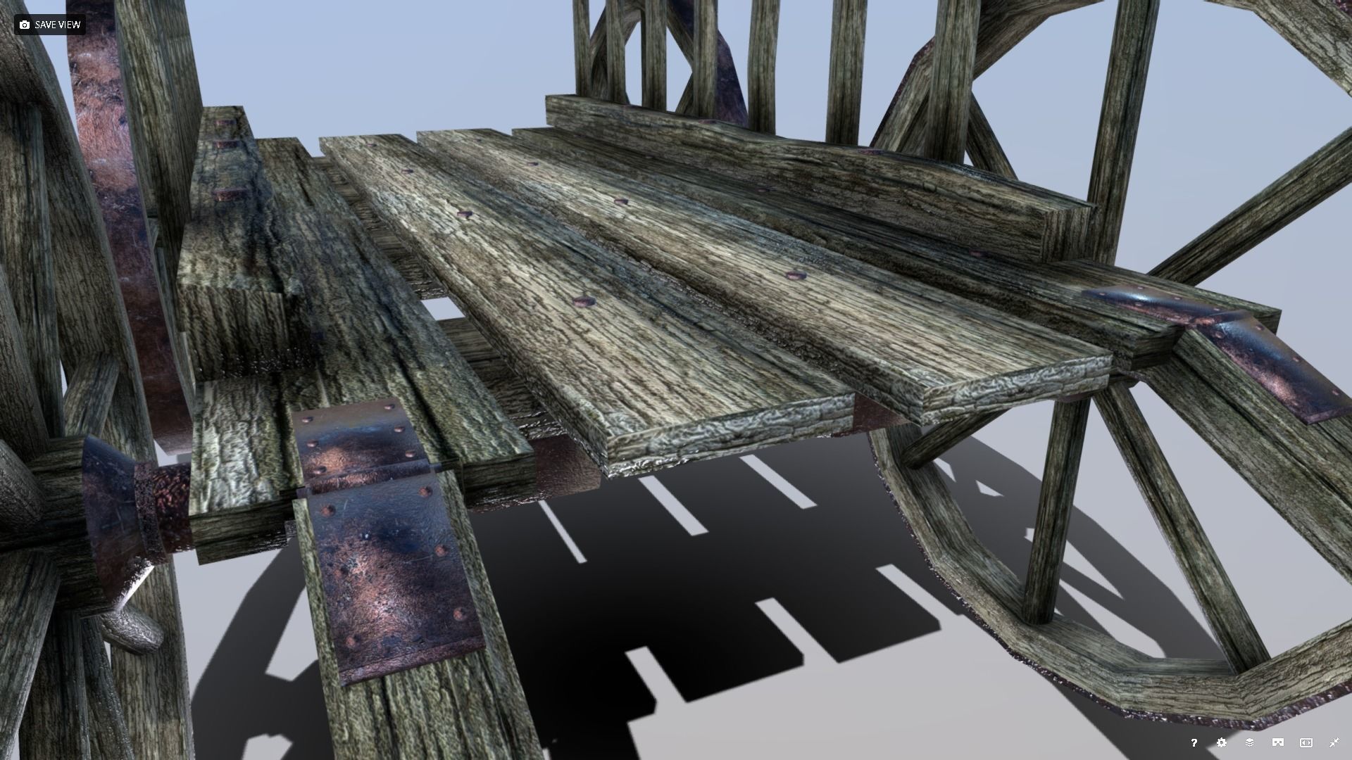 Medieval Cart Low-poly 3D model_6