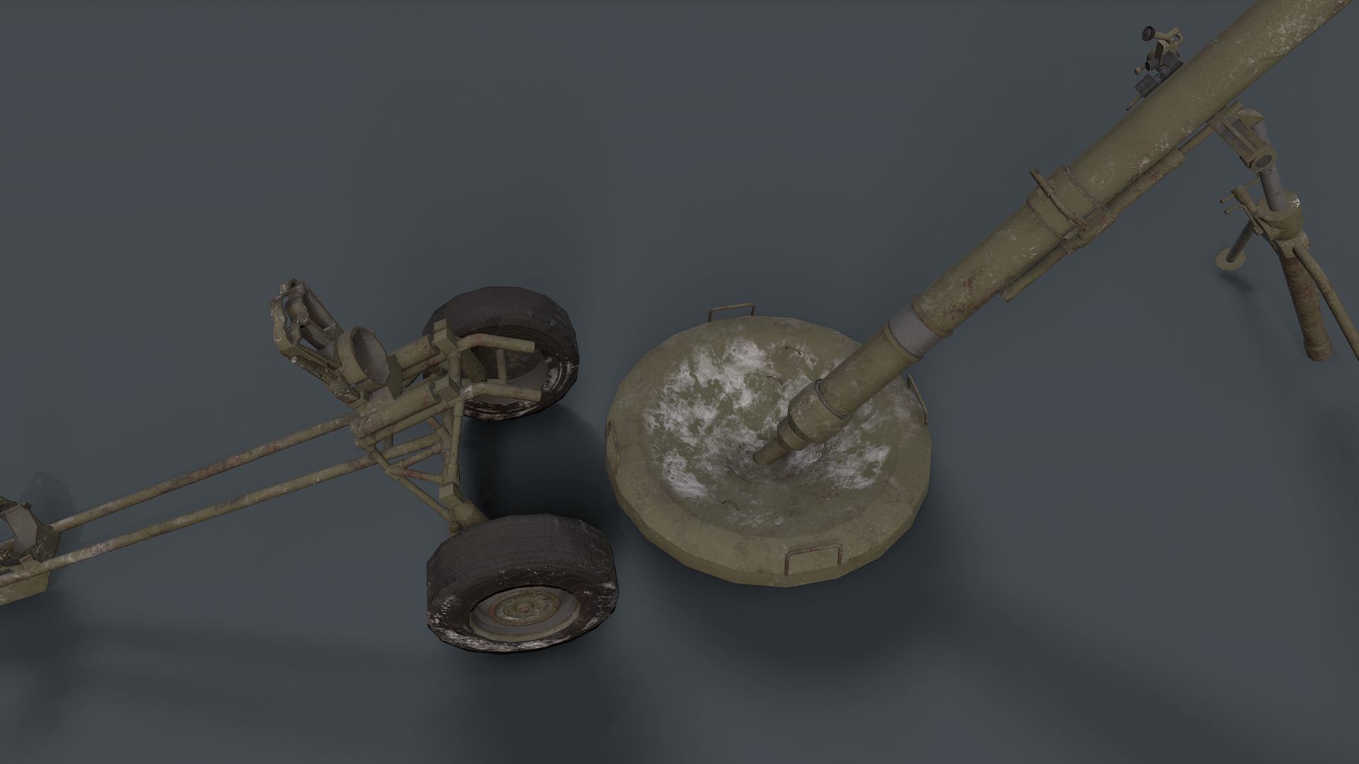 2S12 Sani 120mm Mortar Low-poly 3D model_9