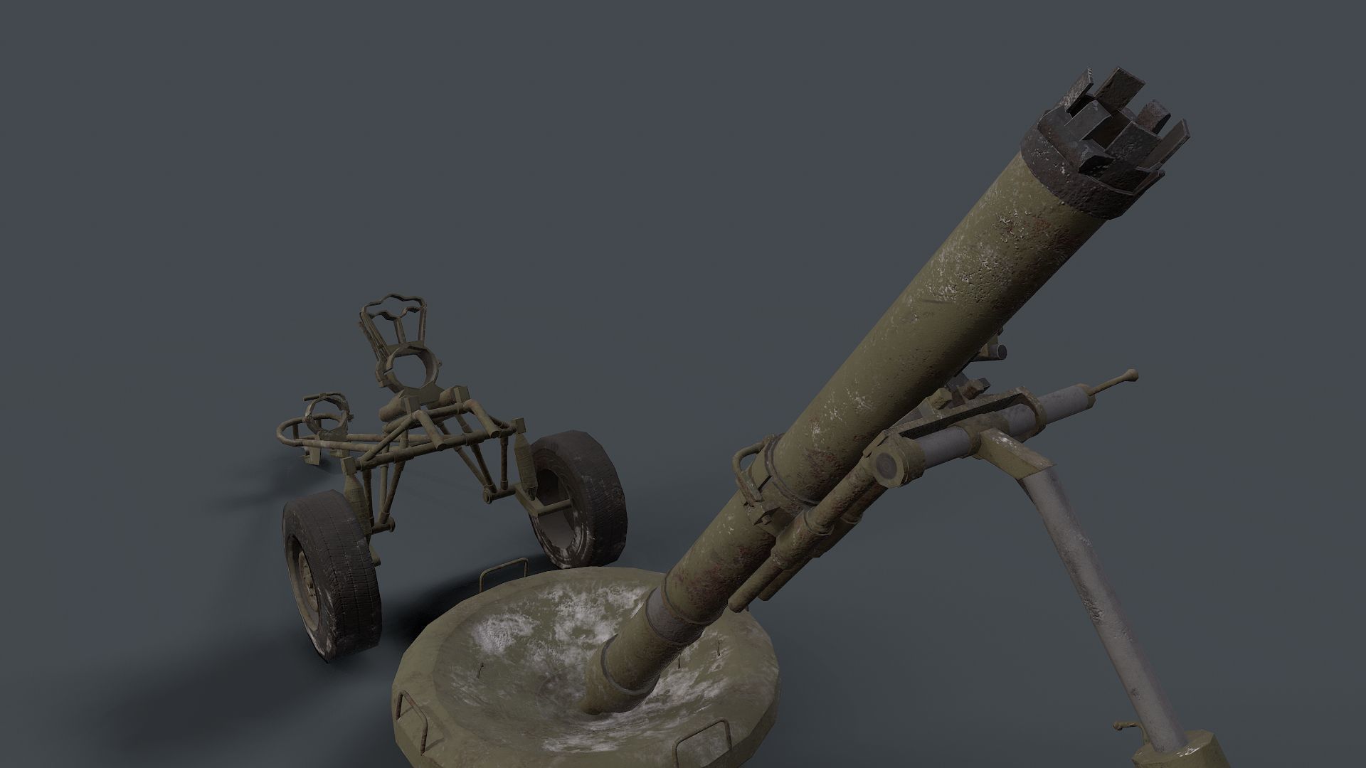2S12 Sani 120mm Mortar Low-poly 3D model_10