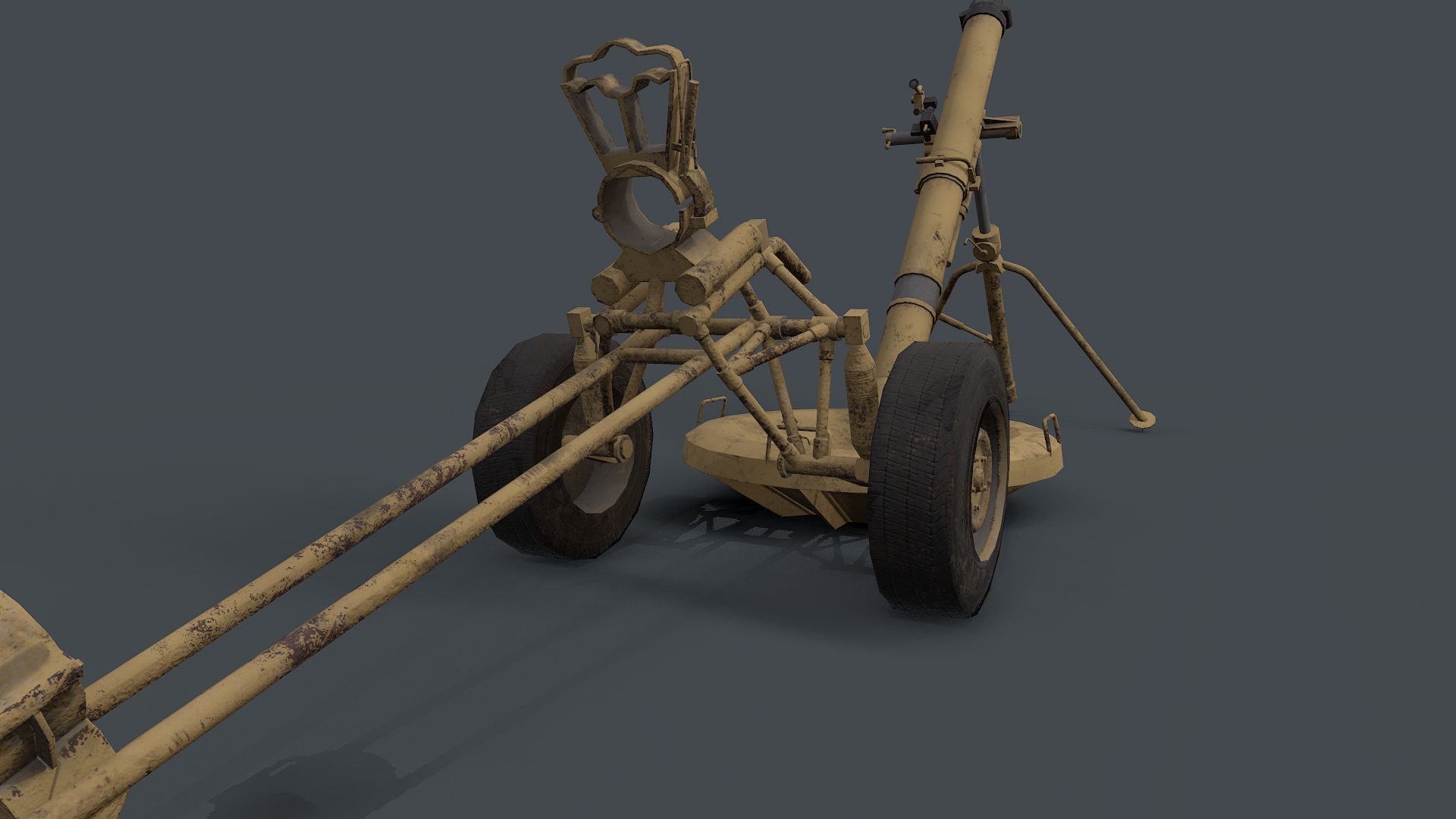 2S12 Sani 120mm Mortar Low-poly 3D model_3