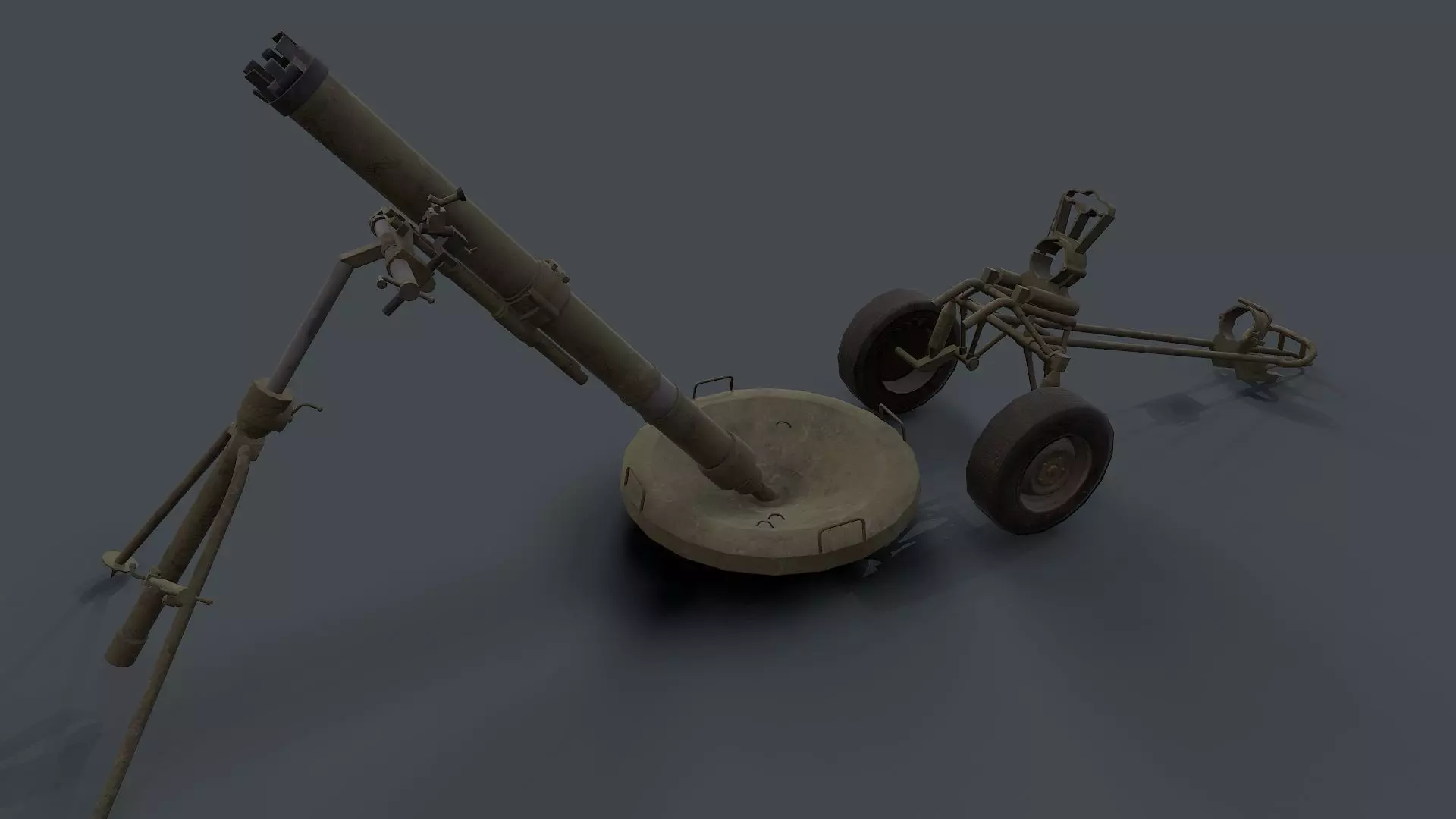 2S12 Sani 120mm Mortar Low-poly 3D model_0