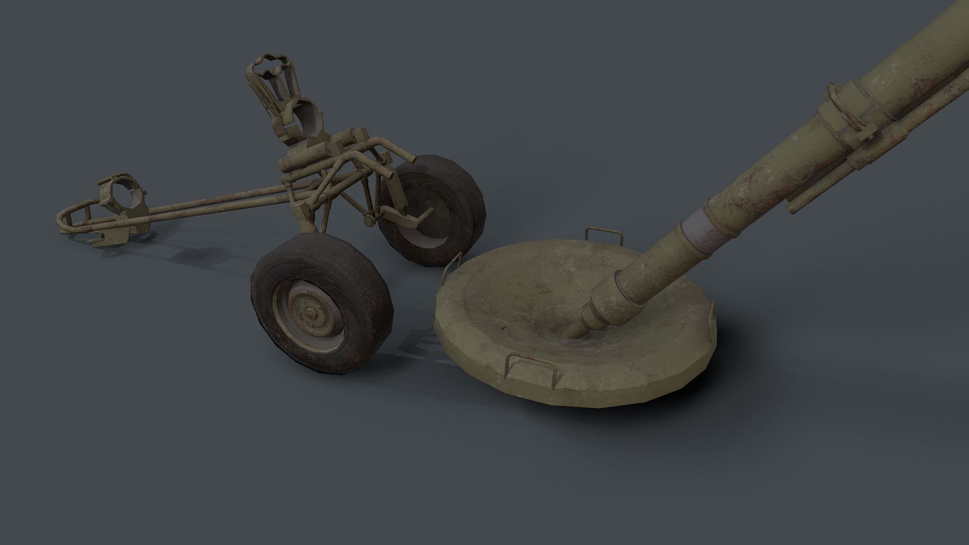 2S12 Sani 120mm Mortar Low-poly 3D model_1