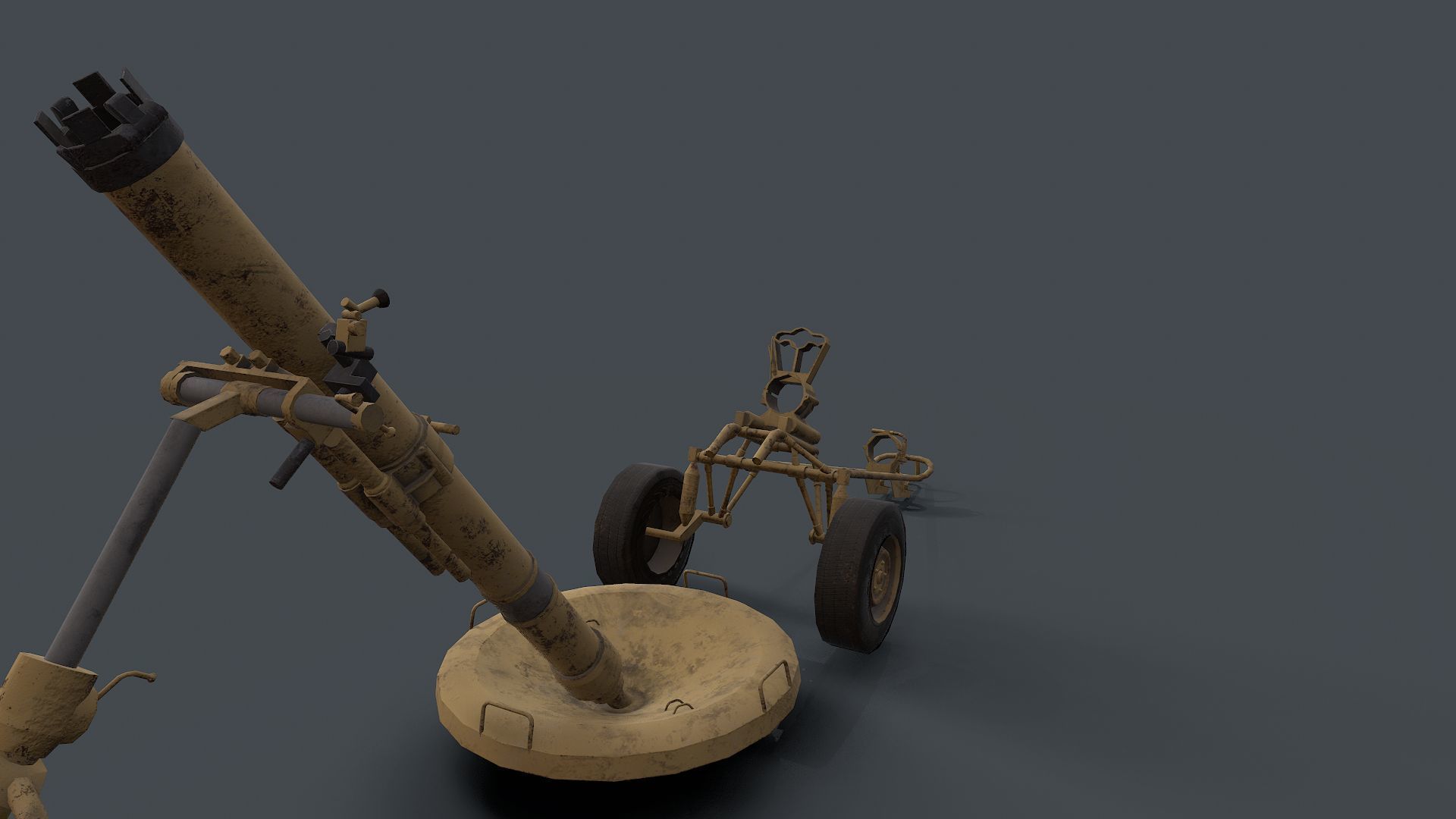2S12 Sani 120mm Mortar Low-poly 3D model_5