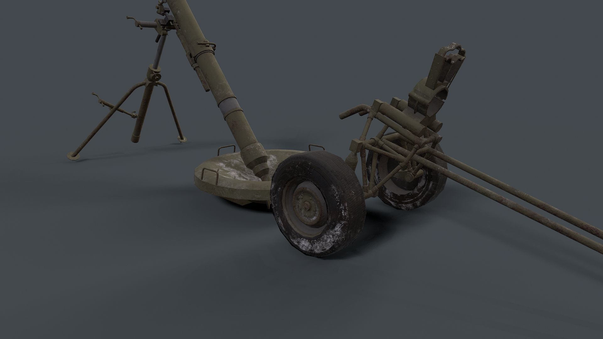2S12 Sani 120mm Mortar Low-poly 3D model_8