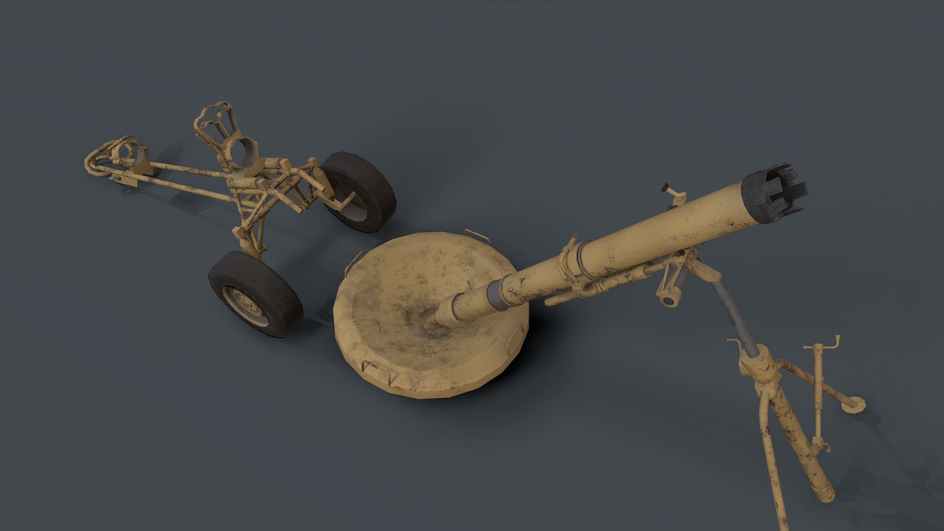 2S12 Sani 120mm Mortar Low-poly 3D model_6