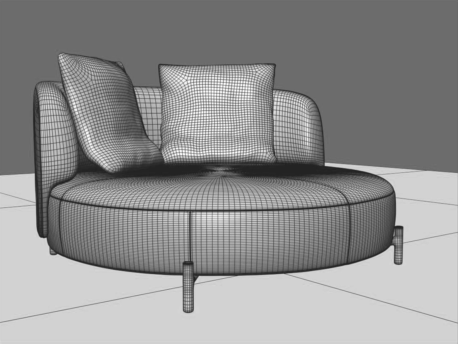 Leather Sofa Amalia Natuzzi 3D model_4