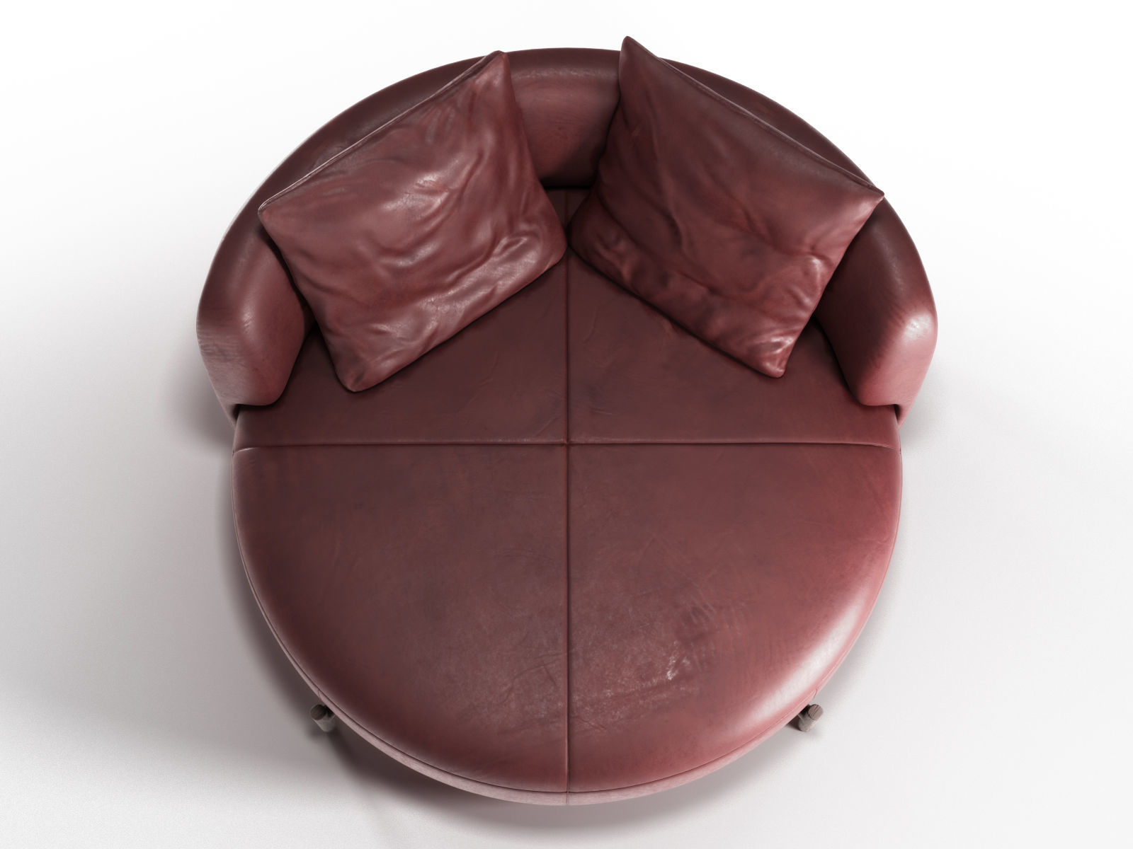 Leather Sofa Amalia Natuzzi 3D model_3