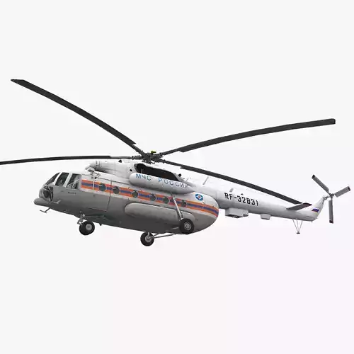 Mi-8MTV Russian Emercom Low-poly 3D model
