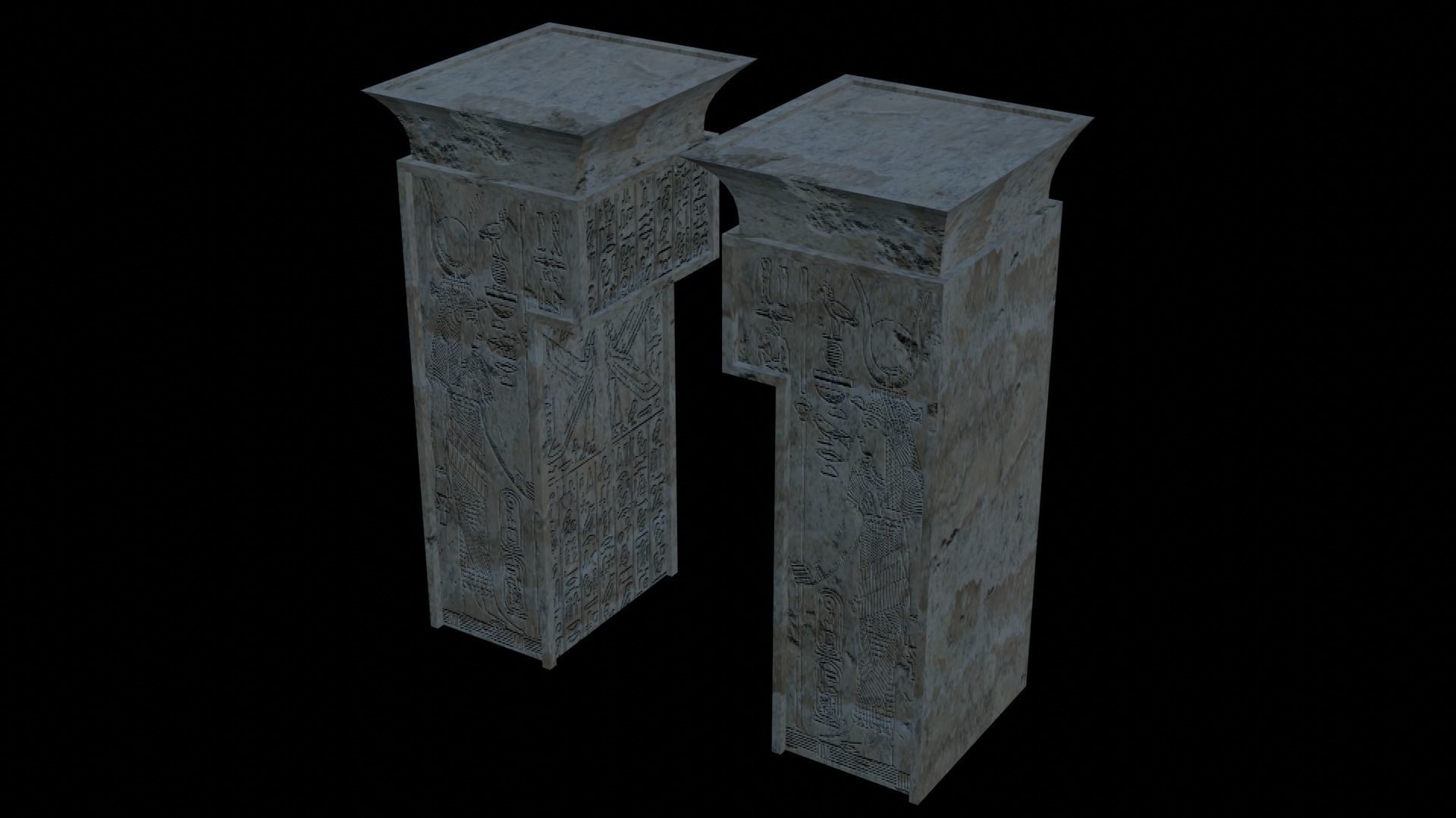 Ancient Egyptian TempleGate 3D model_3