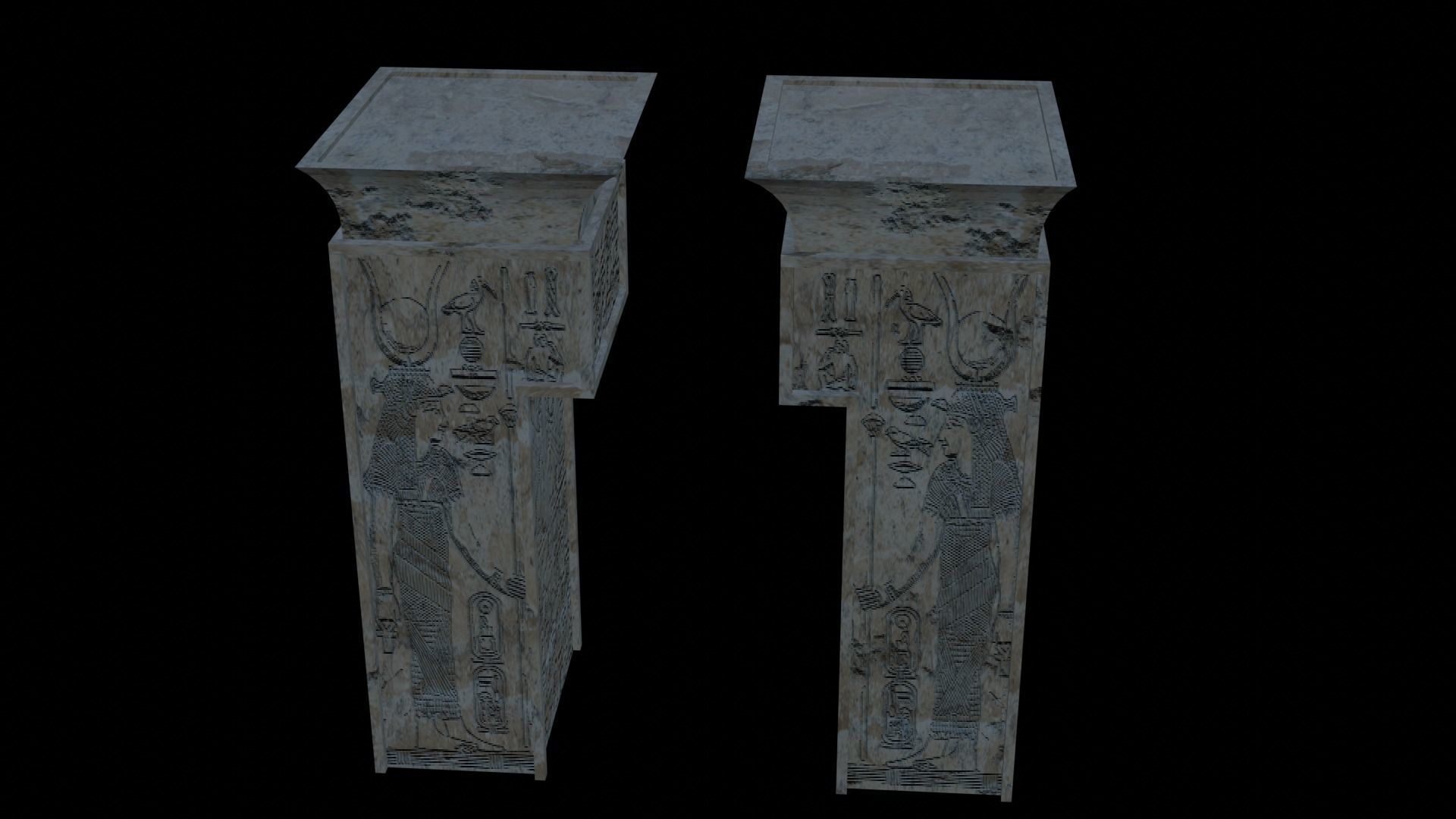 Ancient Egyptian TempleGate 3D model_2