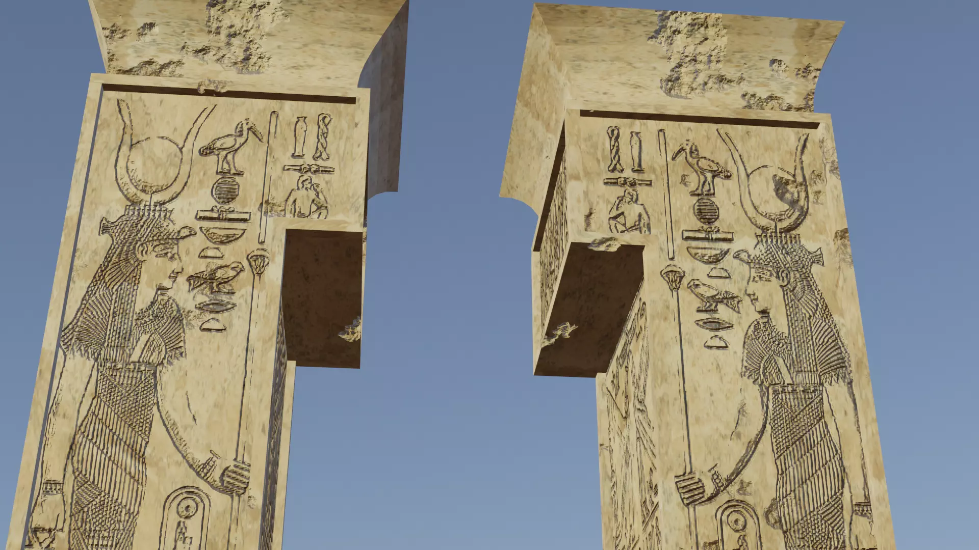 Ancient Egyptian TempleGate 3D model_0