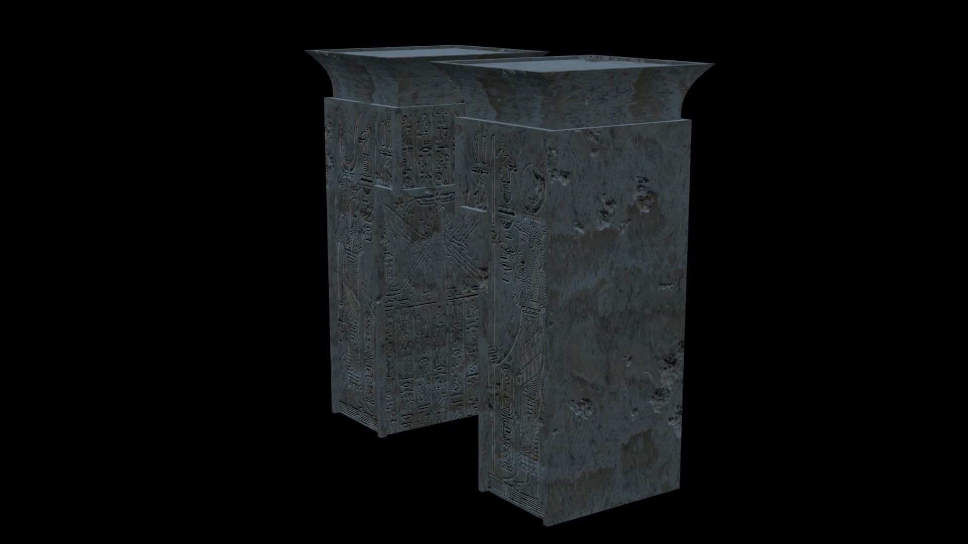 Ancient Egyptian TempleGate 3D model_4