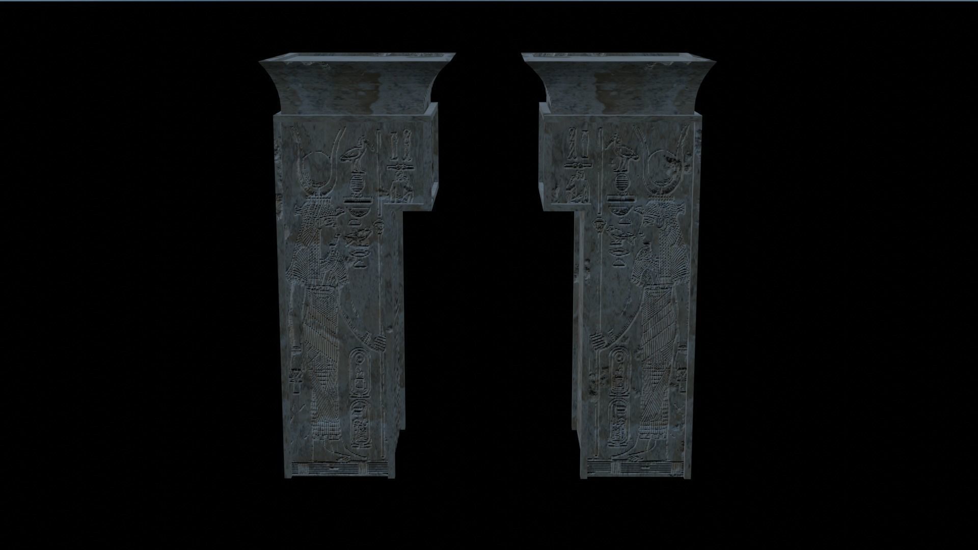 Ancient Egyptian TempleGate 3D model_1