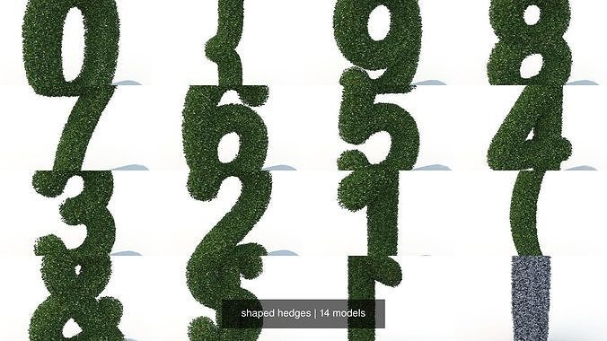 shaped hedges 3D Model Collection