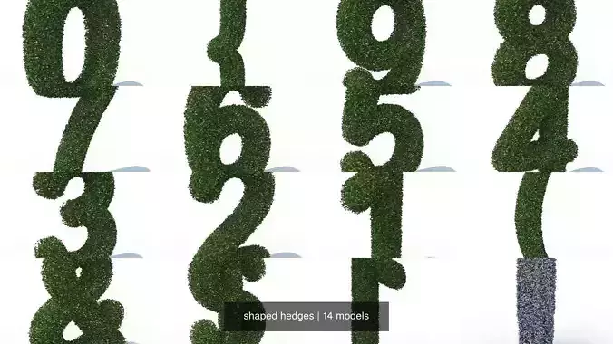 shaped hedges 3D Model Collection