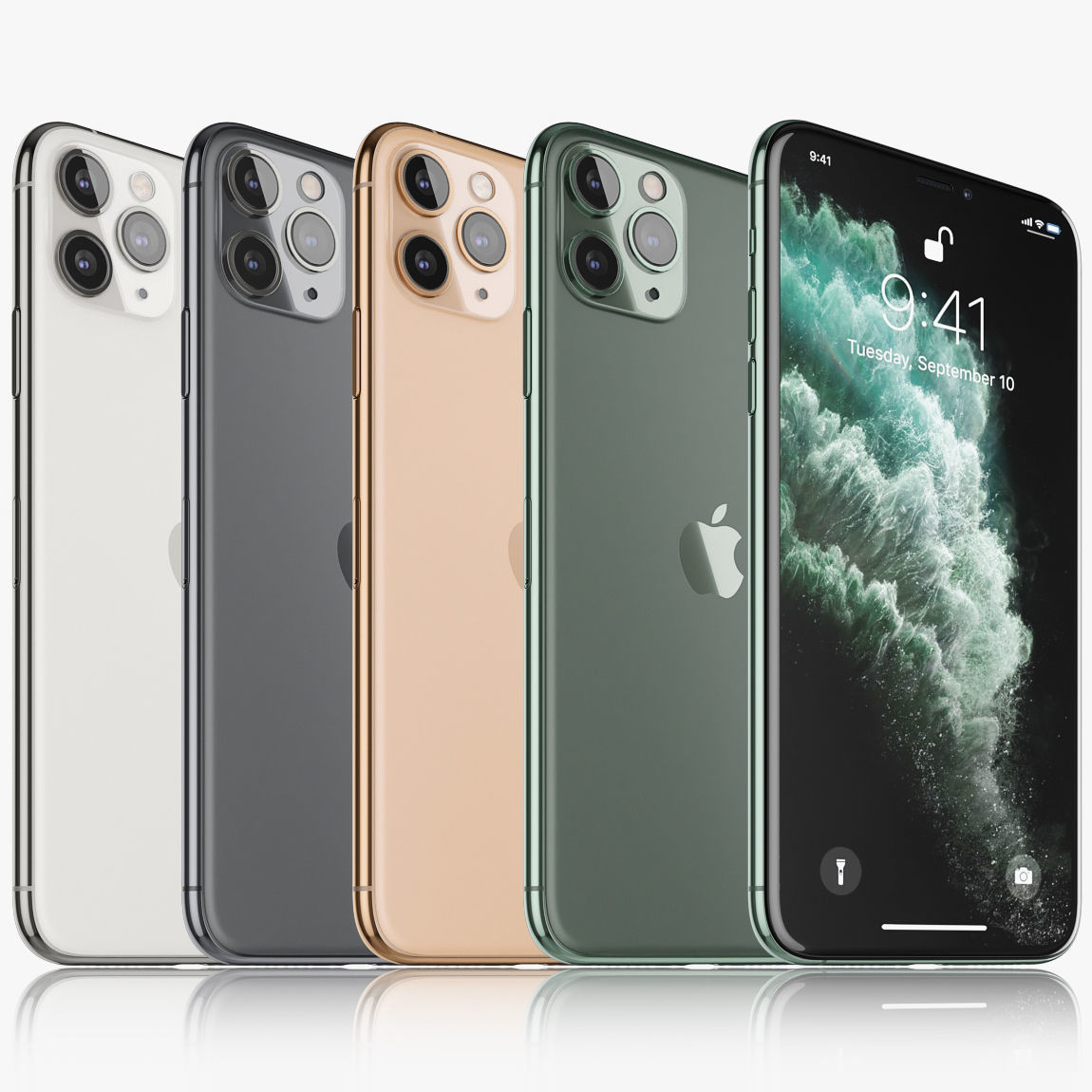 Apple iPhone 11 Pro Max All colors 3D model_1