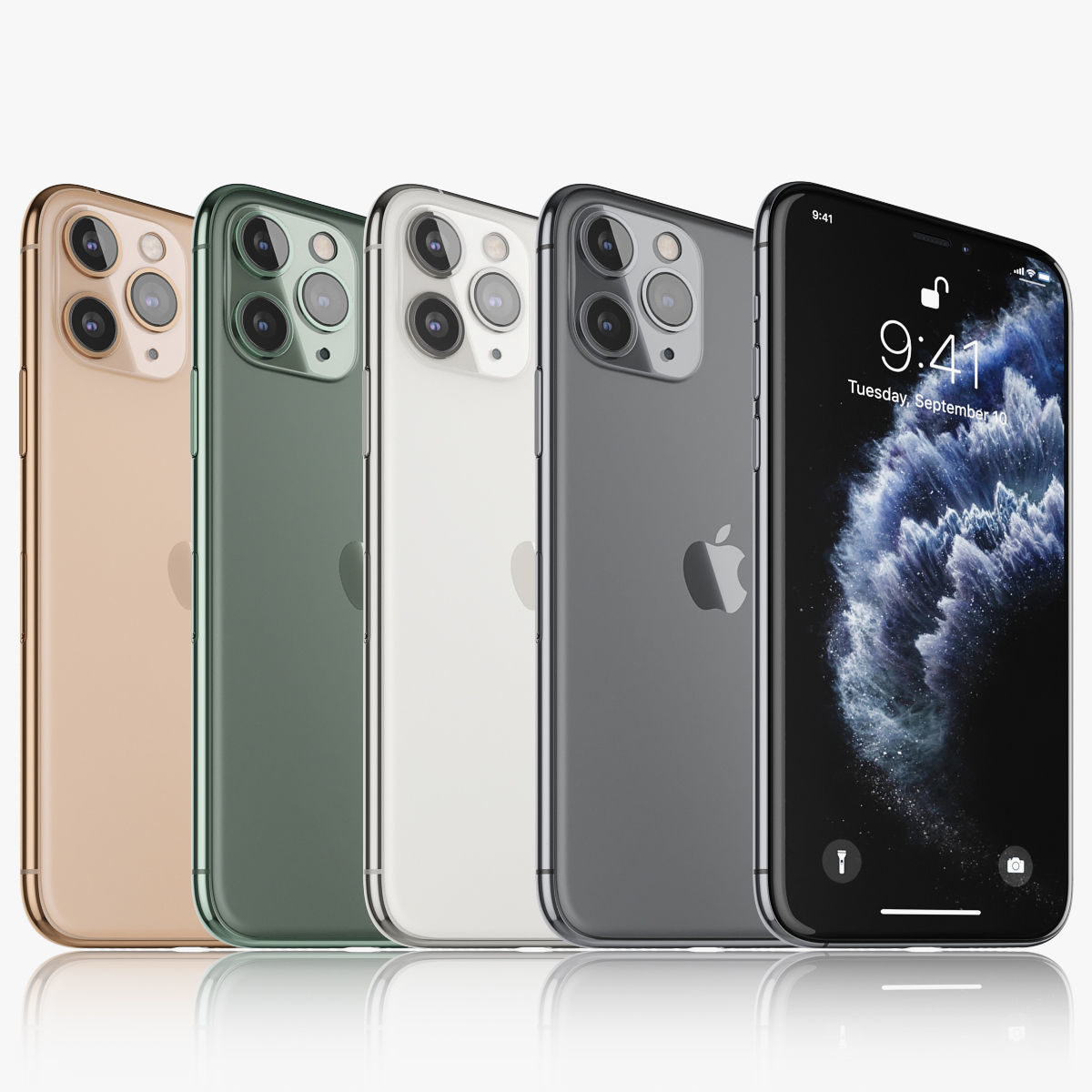 Apple iPhone 11 Pro All colors 3D model_1