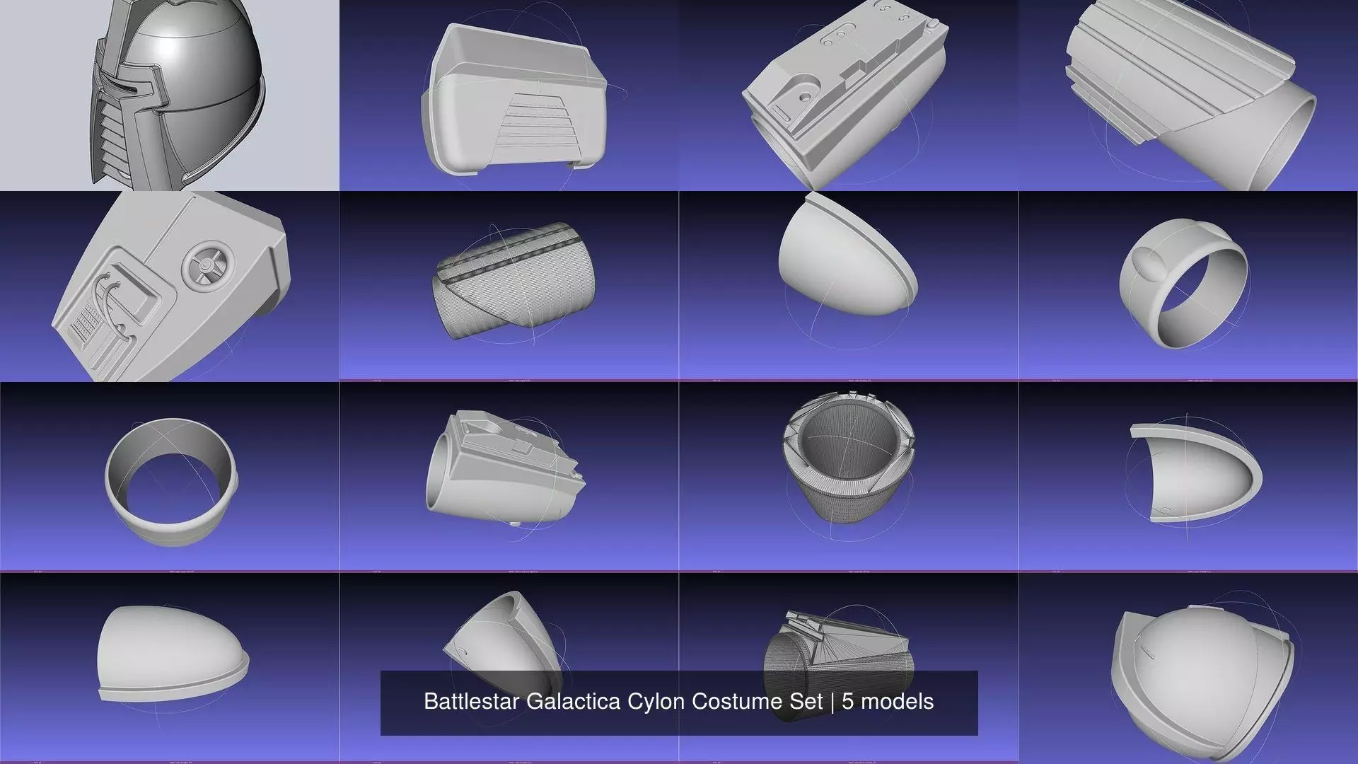 Battlestar Galactica Cylon Costume Set 3D Model Collection_0