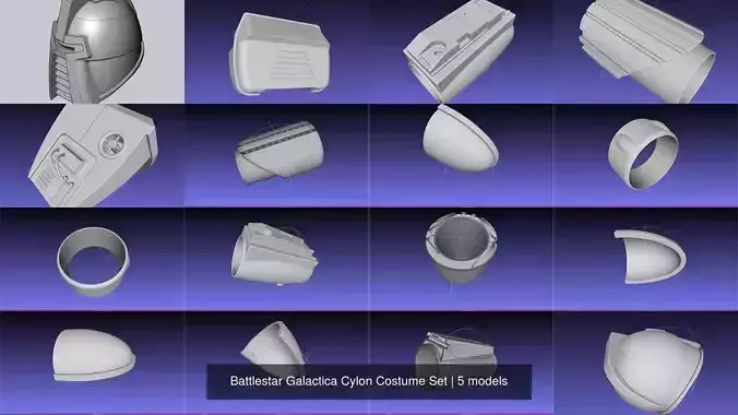 Battlestar Galactica Cylon Costume Set 3D Model Collection