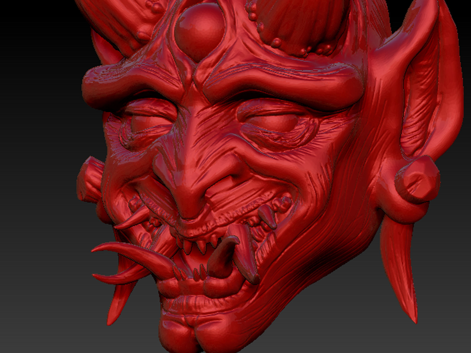 Oni Mask V2 3D print model_6