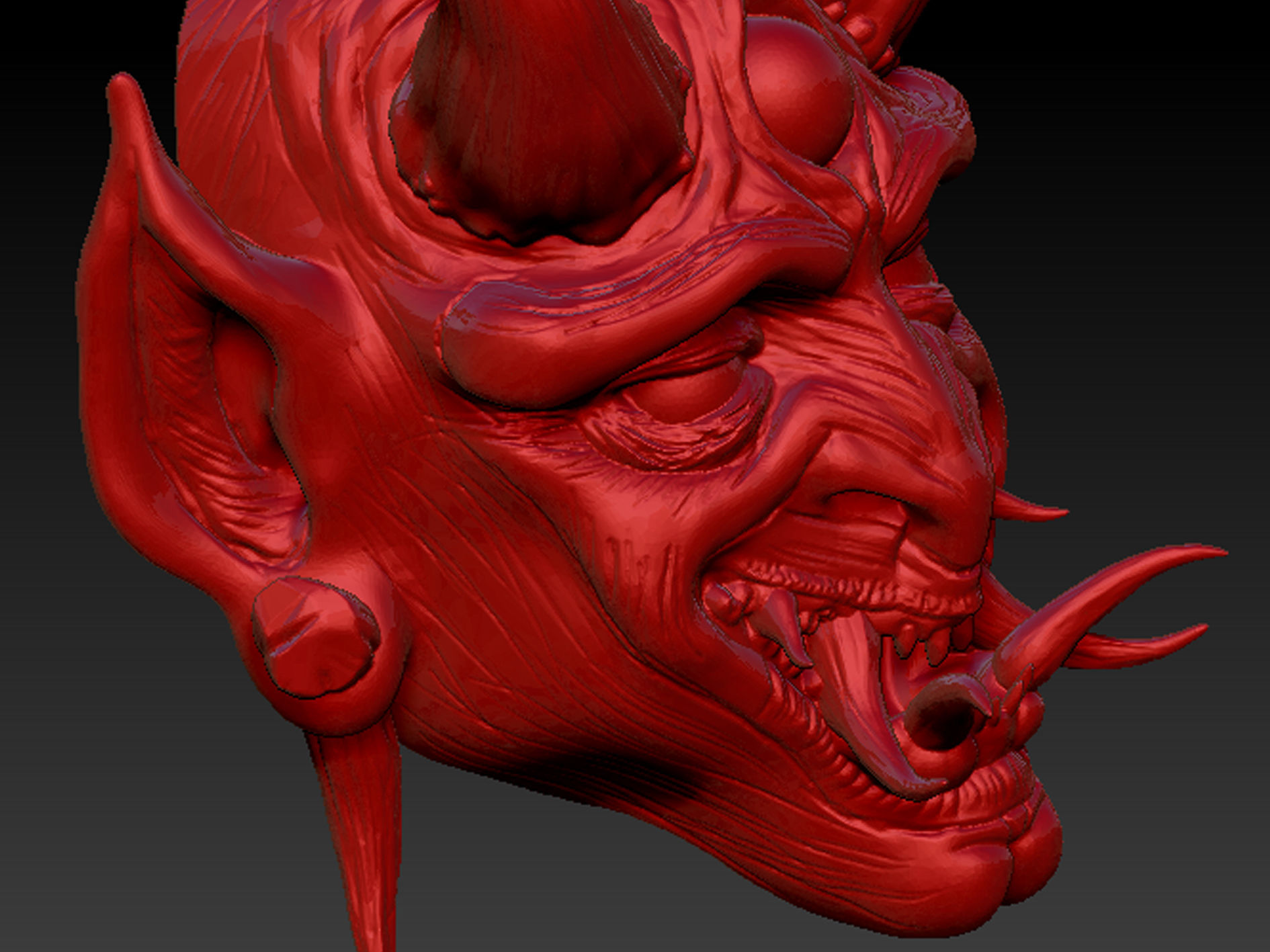 Oni Mask V2 3D print model_7