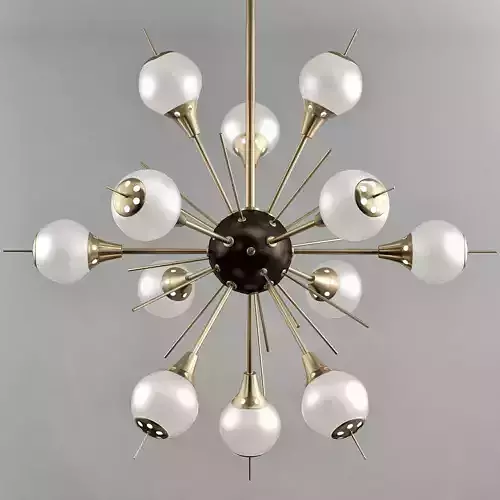 White Glass Globes Sputnik Chandelier