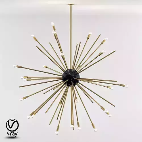 Huge Sputnik Chandelier Gold and Black