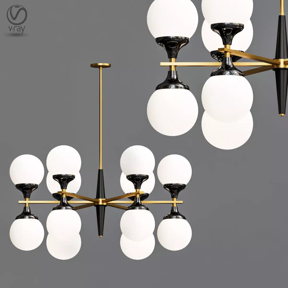 Chandelier Ball Valley Arredoluce Chandelier 3D model_0