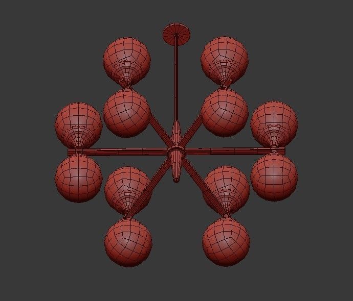 Chandelier Ball Valley Arredoluce Chandelier 3D model_3