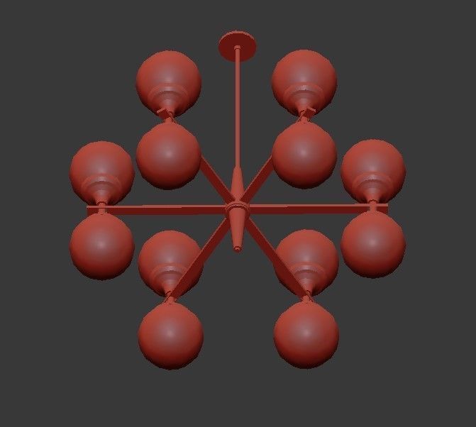 Chandelier Ball Valley Arredoluce Chandelier 3D model_2