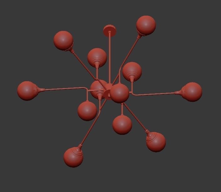 Ball Valley Random Chandelier 3D model_2