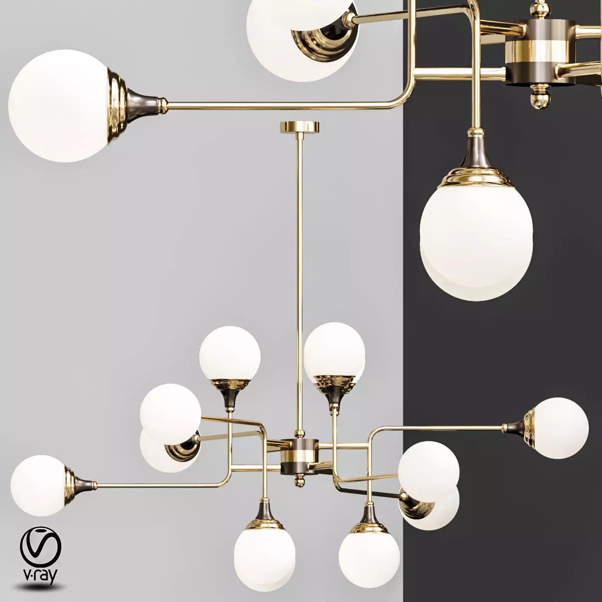 Ball Valley Random Chandelier 3D model_0