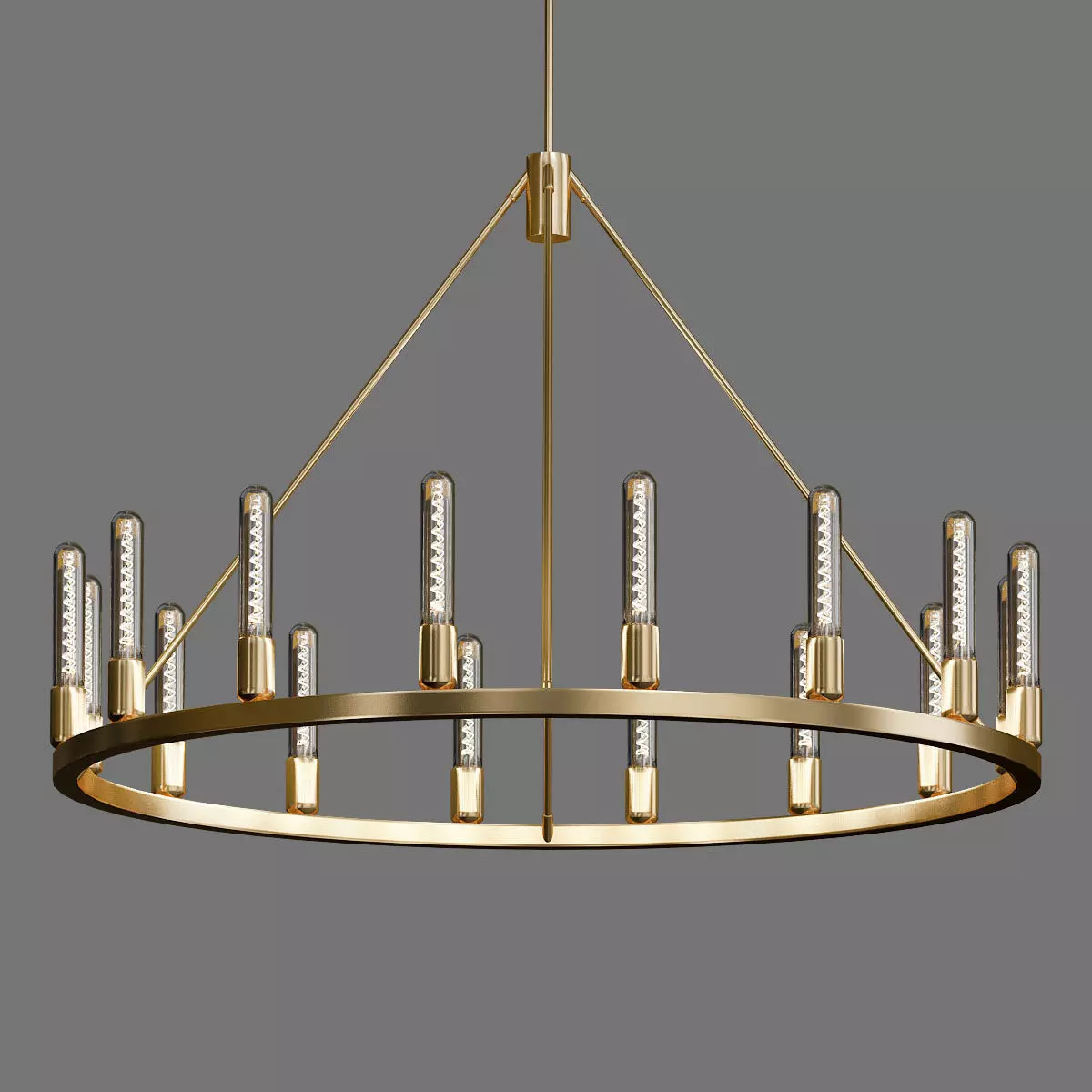 VISITORS brass chandelier with six lights 3D model