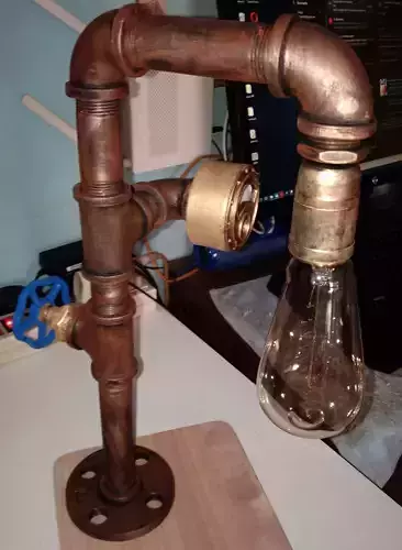 Printable steampunk lamp model with the touch sensor 