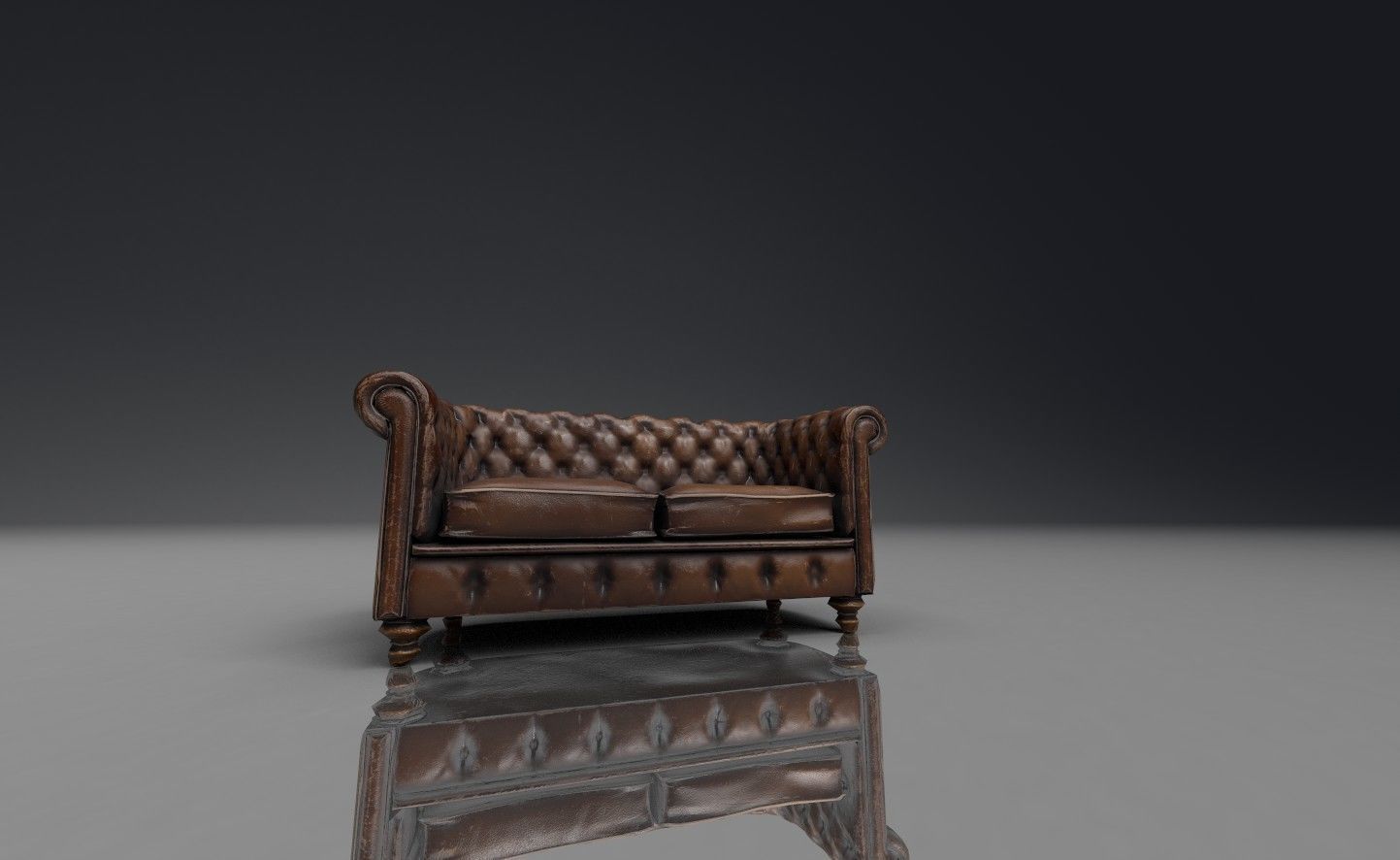 Old Sofa PBR Low-poly 3D model_4