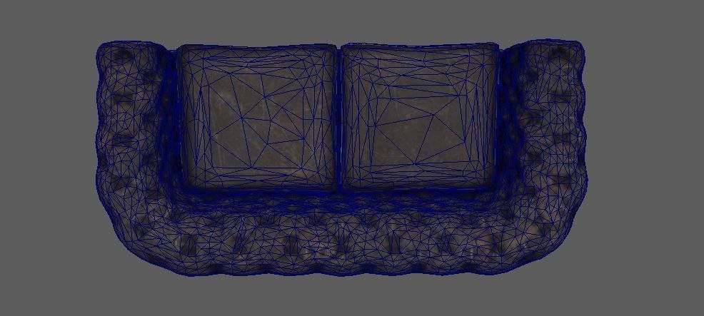 Old Sofa PBR Low-poly 3D model_11