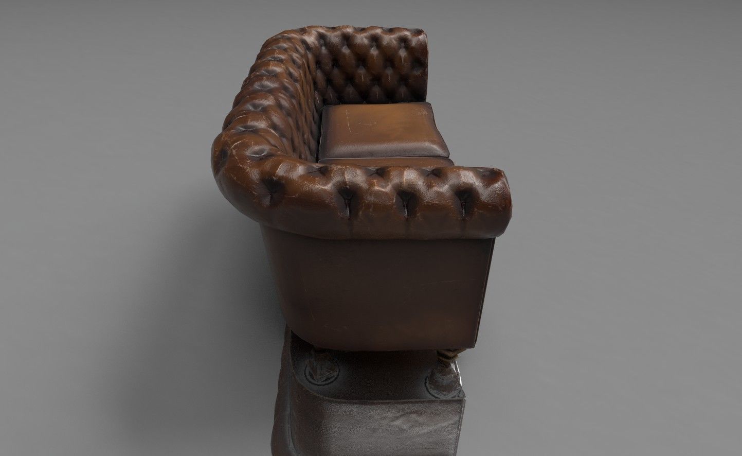 Old Sofa PBR Low-poly 3D model_2