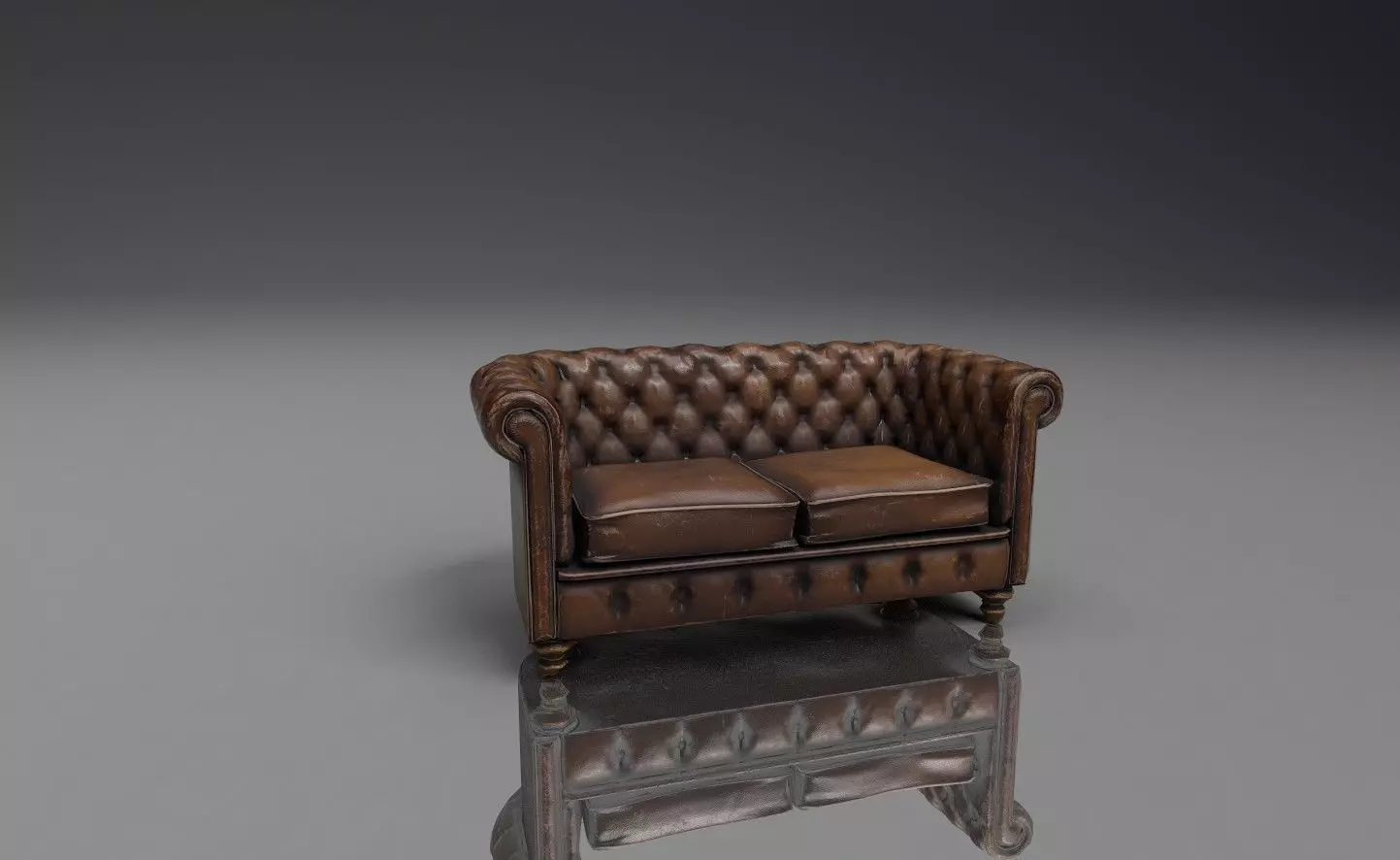 Old Sofa PBR Low-poly 3D model_0