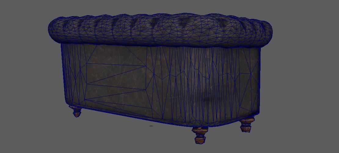 Old Sofa PBR Low-poly 3D model_10