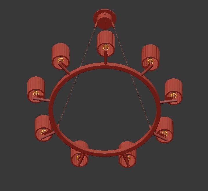 Flute Chandelier 3D model_3