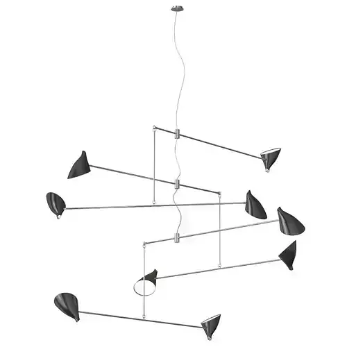 Hanging modern chandelier with four arms