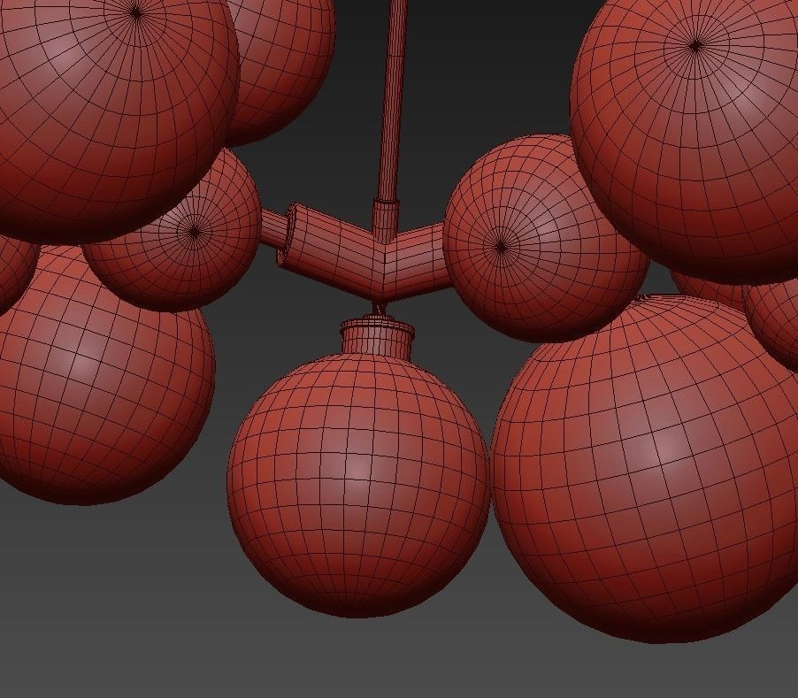 Wreath glass chandelier with bubbles hanging from it 3D model_7