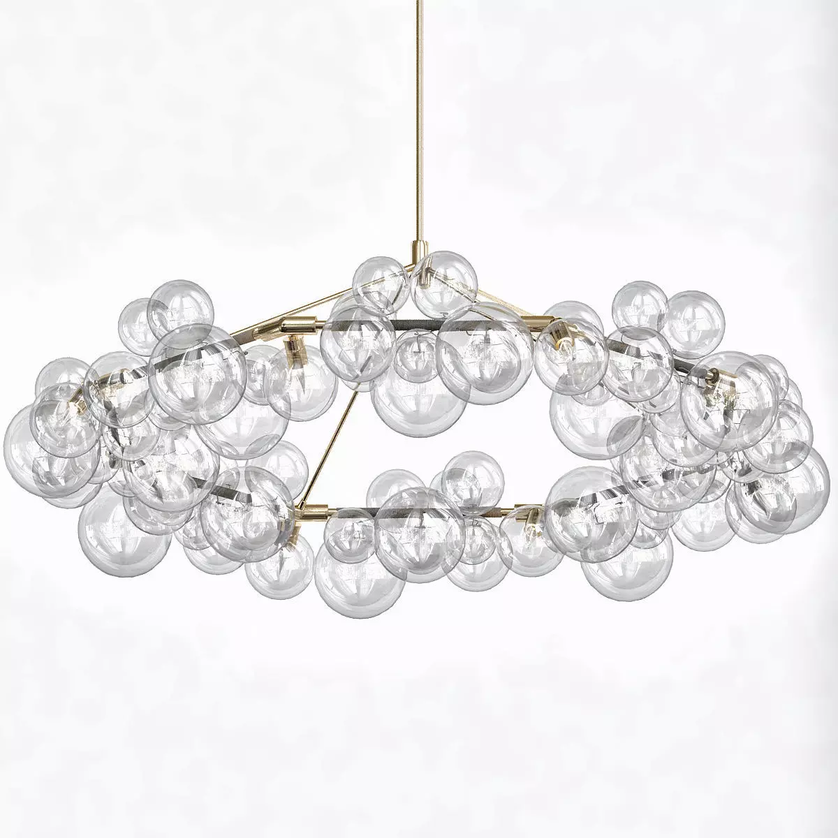 Wreath glass chandelier with bubbles hanging from it 3D model_0
