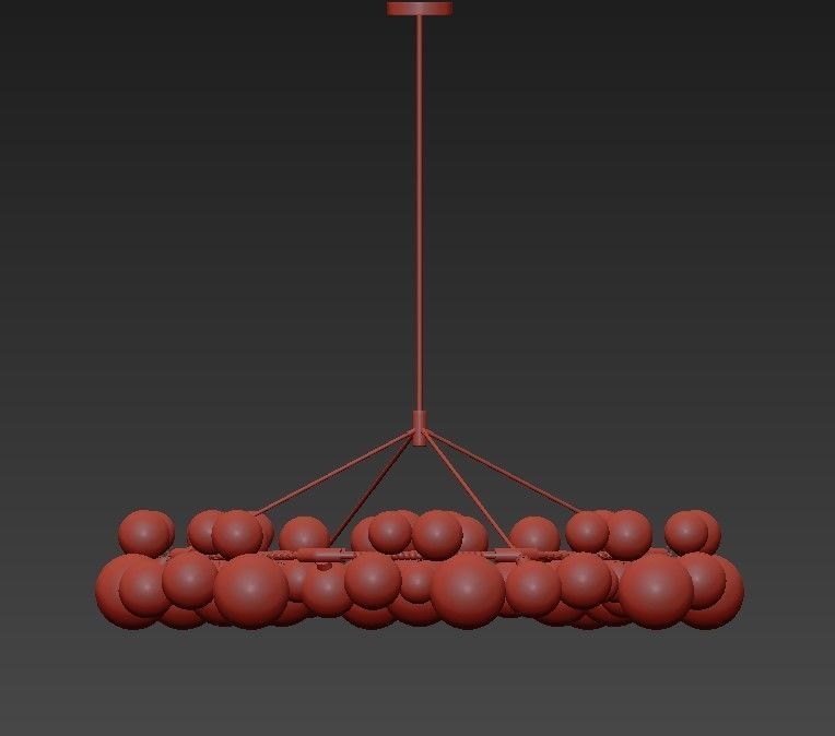 Wreath glass chandelier with bubbles hanging from it 3D model_6