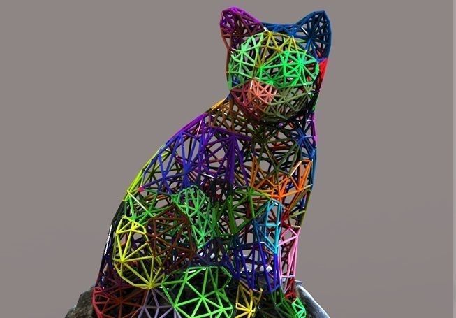 CAT VORONOI 3D print model_1